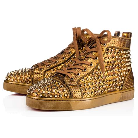 louis vuitton gold spiked shoes|christian louboutin men spike shoes.